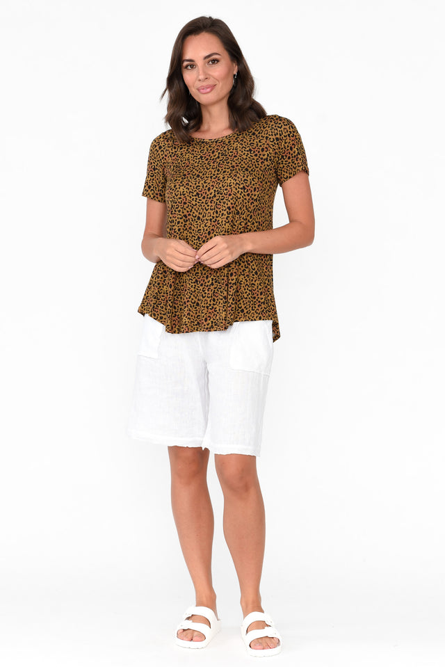 Holland Brown Animal Scoop Neck Tee