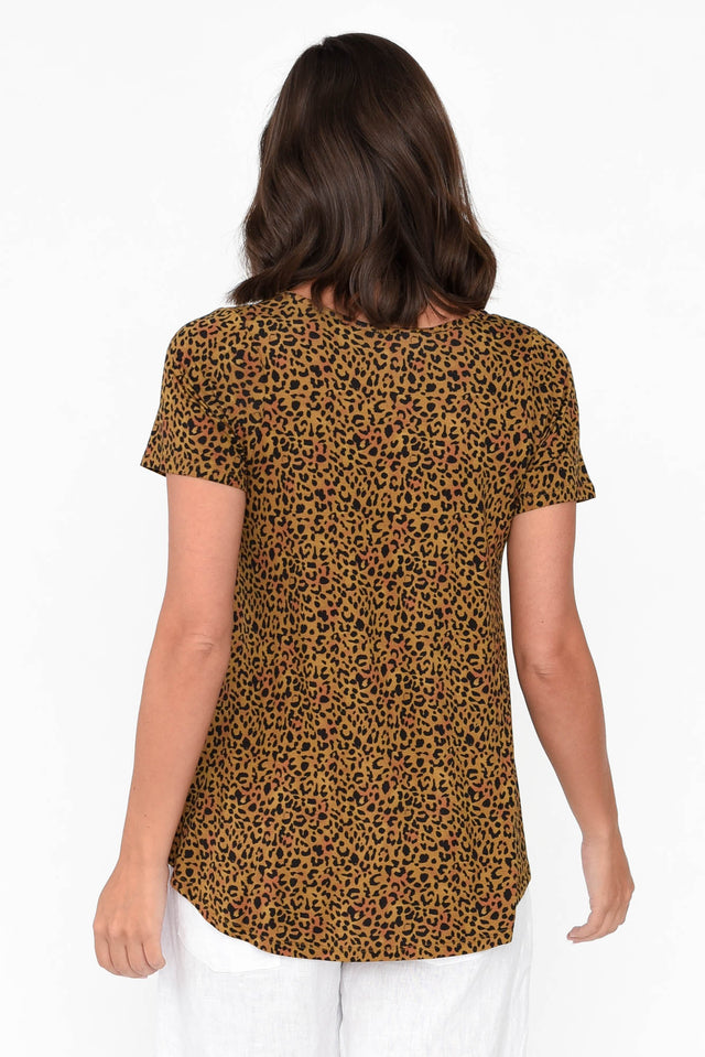 Holland Brown Animal Scoop Neck Tee