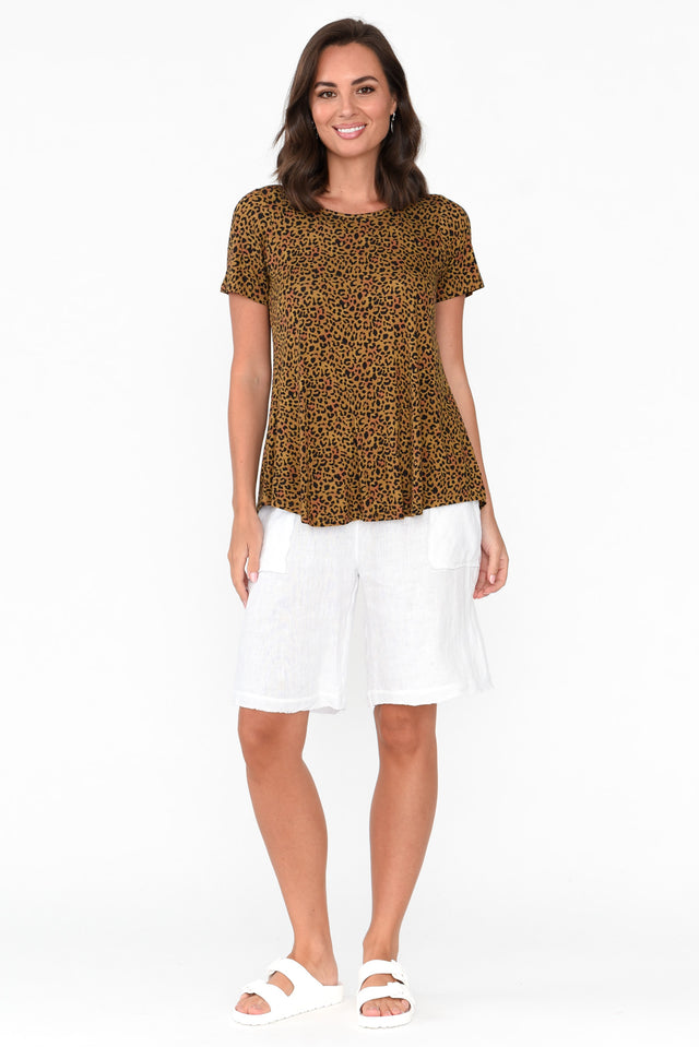 Holland Brown Animal Scoop Neck Tee