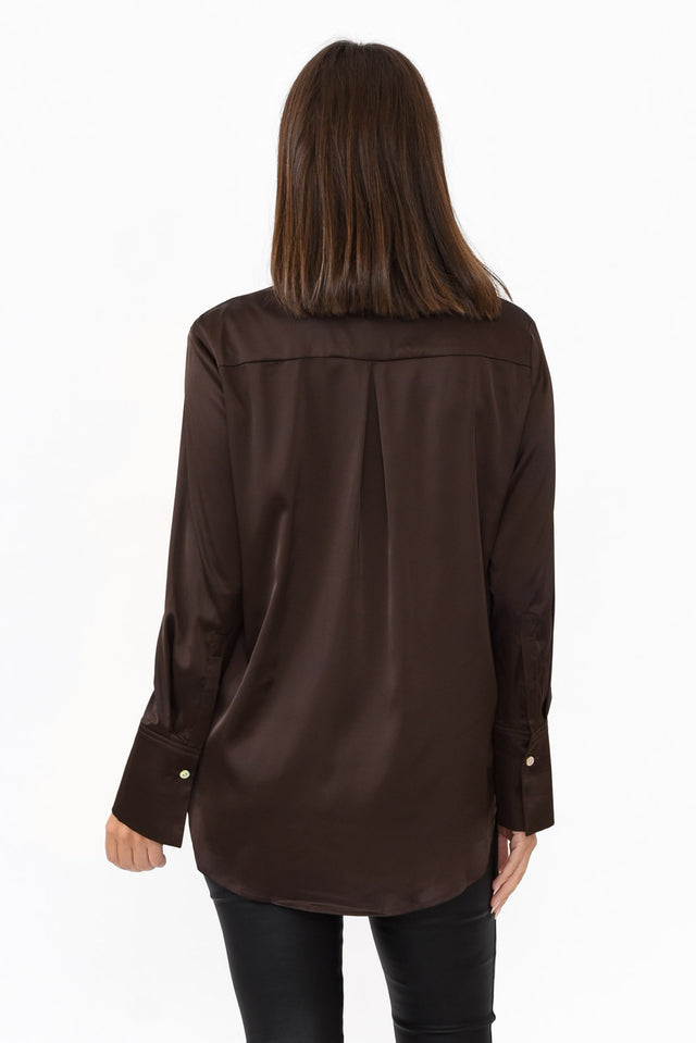 Honor Chocolate Satin Shirt