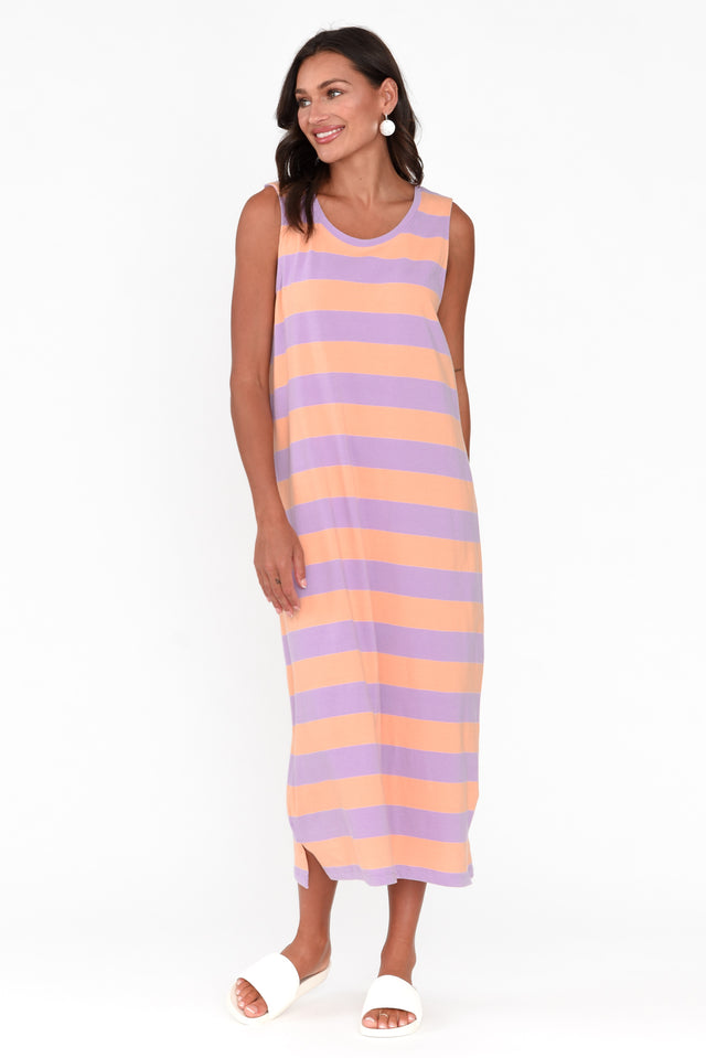 Horizon Orange Stripe Cotton Dress