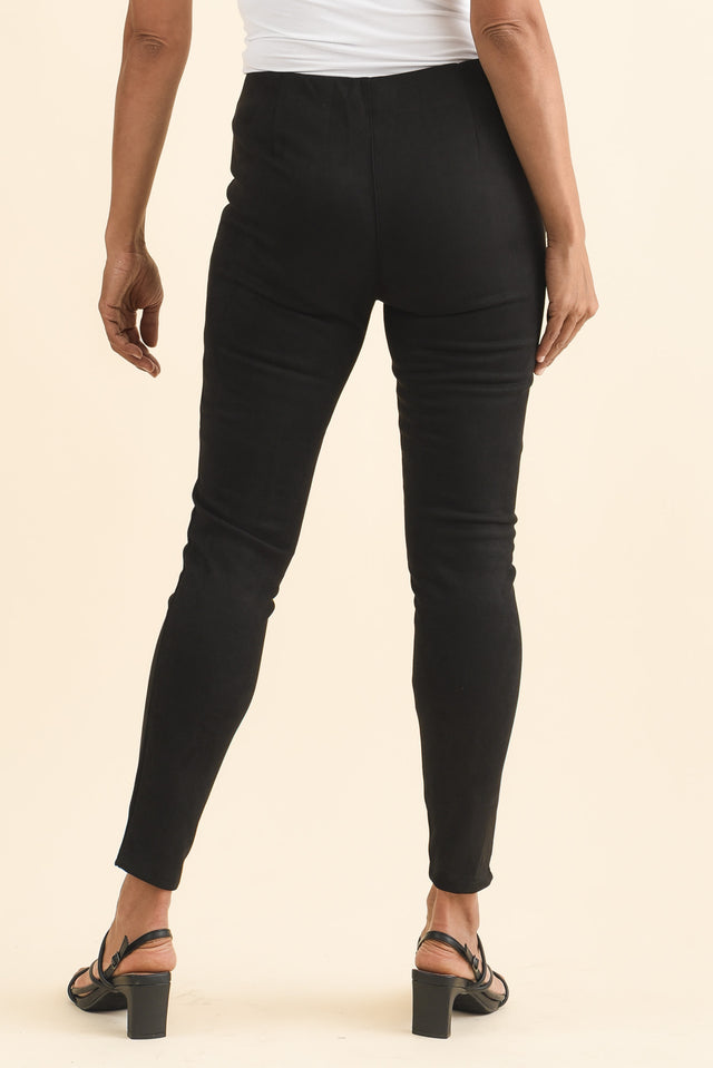 Husky Black Faux Suede Pants,Brunette model,alt text|model:Cara image 5