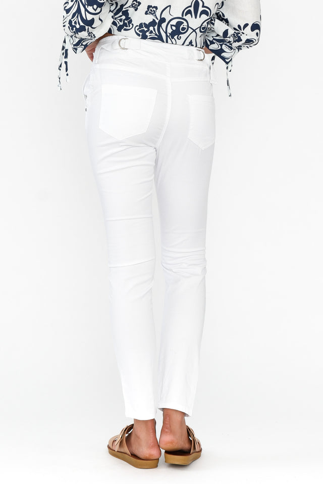 Ida White Cotton Stretch Pants image 4