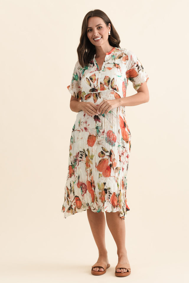 Idalina Orange Harvest Pocket Dress,Brunette model,alt text|model:MJ image 7