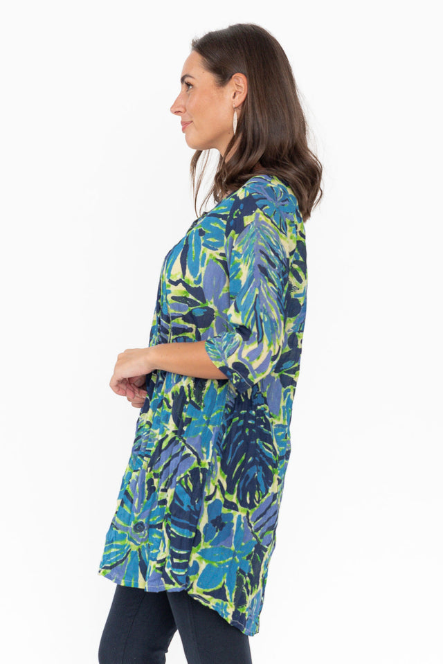 Indra Blue Meadow Cotton Tunic Top image 5