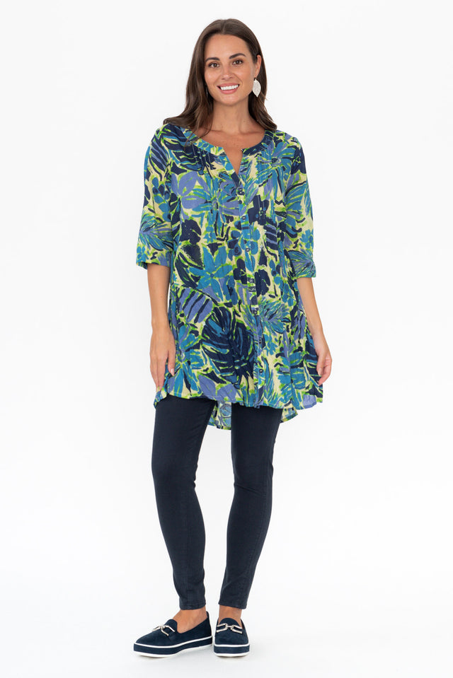 Indra Blue Meadow Cotton Tunic Top banner image