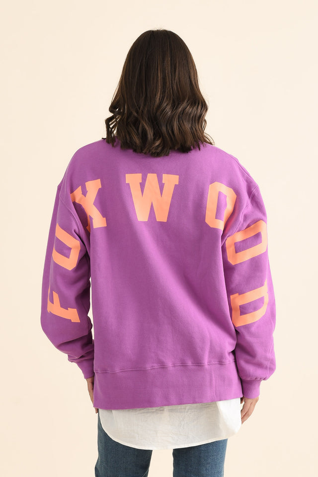 Interval Purple Crewneck Sweatshirt,brunette model,Back of Outfit,alt text|model:MJ image 4