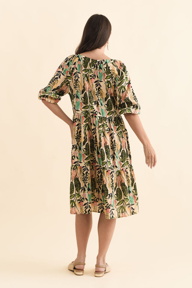 Irene Green Leaf Cotton Blend Dress,Brunette model,alt text|model:MJ image 5