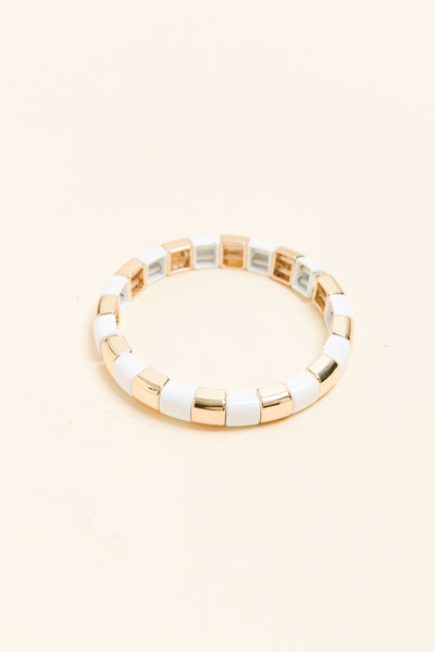 Isabelli White Beaded Bracelet