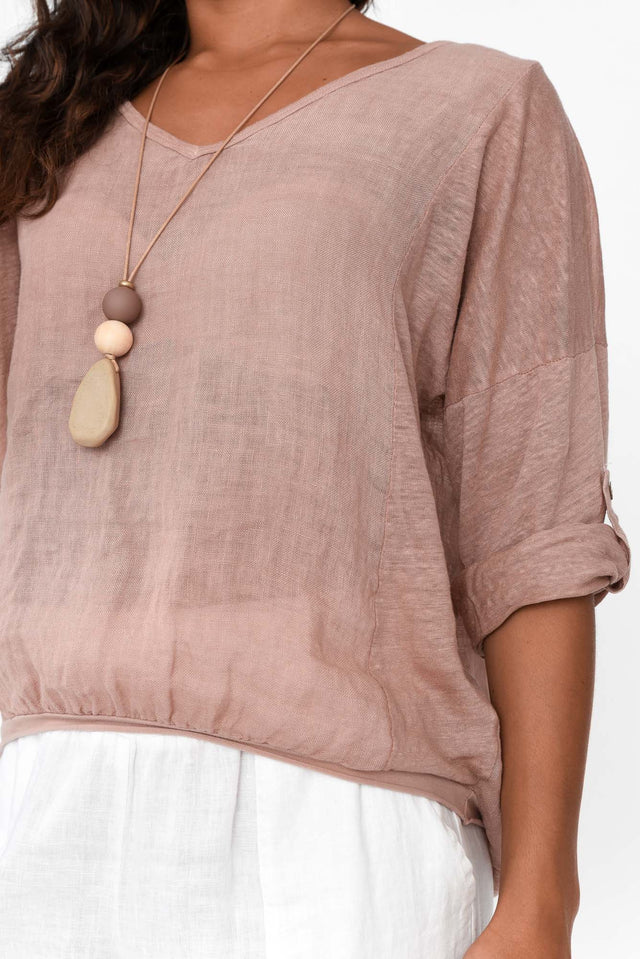 Isadora Dusty Rose Linen Top