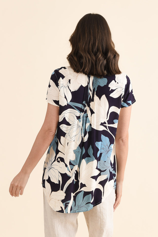 Isobel Blue Floral Button Top image 4