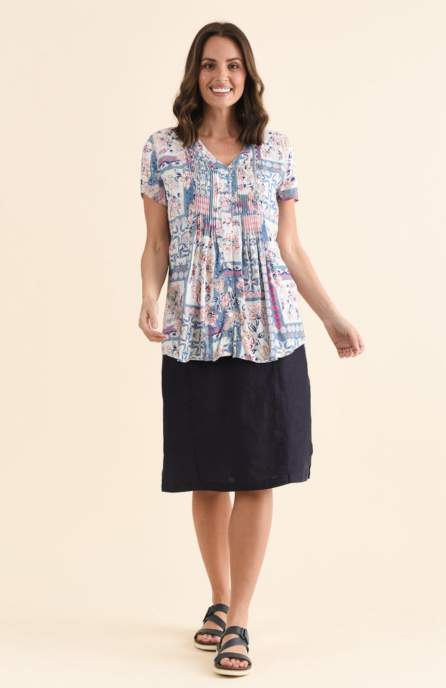 Isobel Pink Mosaic Button Top image 6