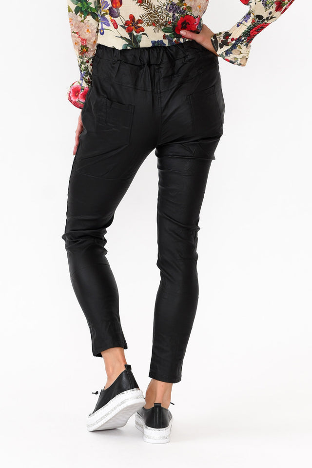 Jacinta Black Wet Look Stretch Pants