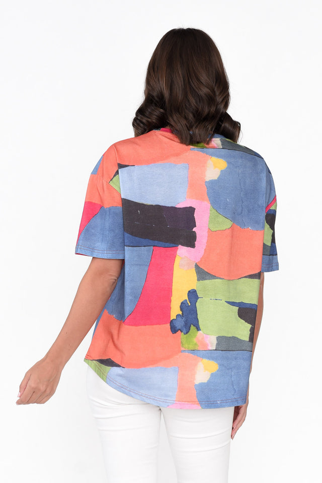 Jacoba Orange Abstract Cotton Top