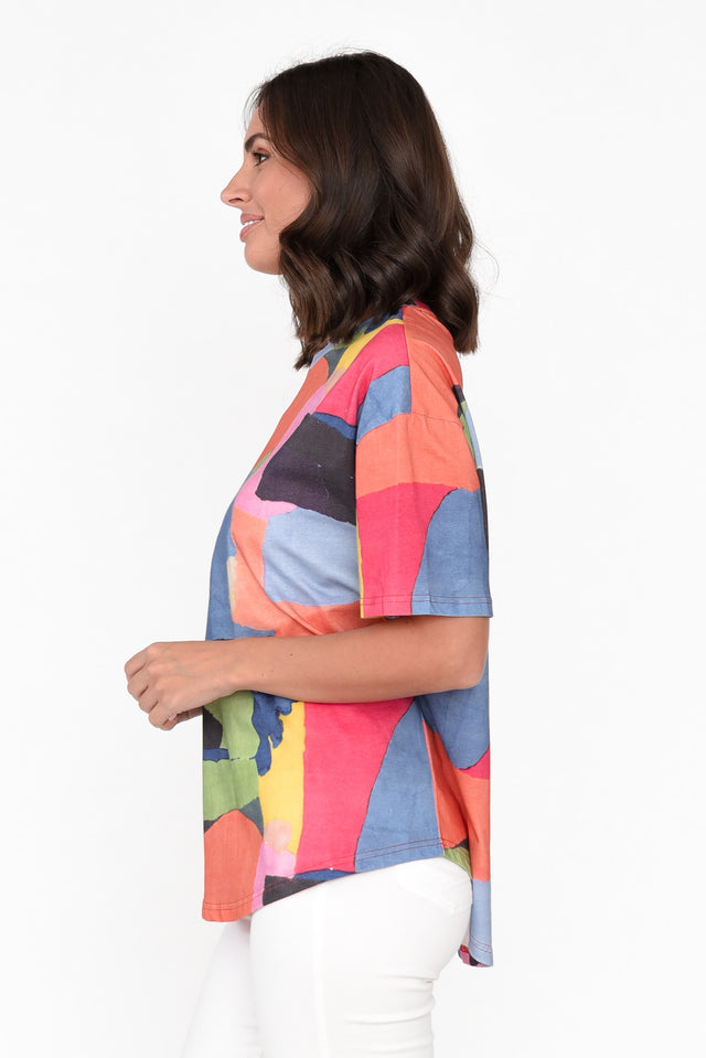 Jacoba Orange Abstract Cotton Top