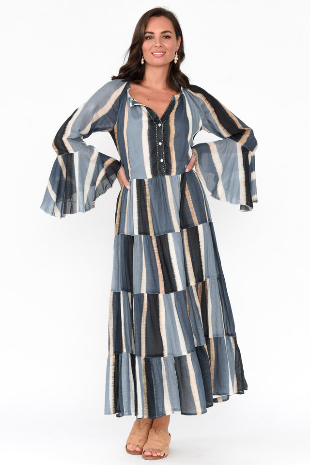 Jada Blue Stripe Cotton Maxi Dress