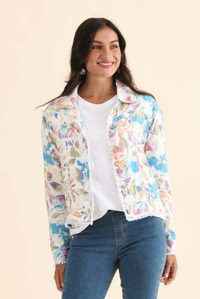 Jamie Blue Bloom Linen Blend Jacket