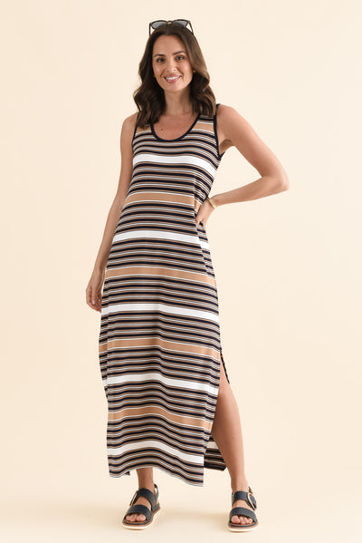Janet Tan Stripe Bamboo Maxi Dress