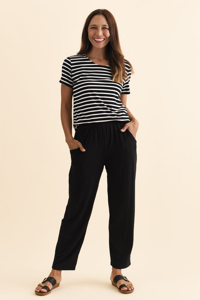 Rosella Black Bamboo Pants,Brunette model,alt text|model:Cara image 9
