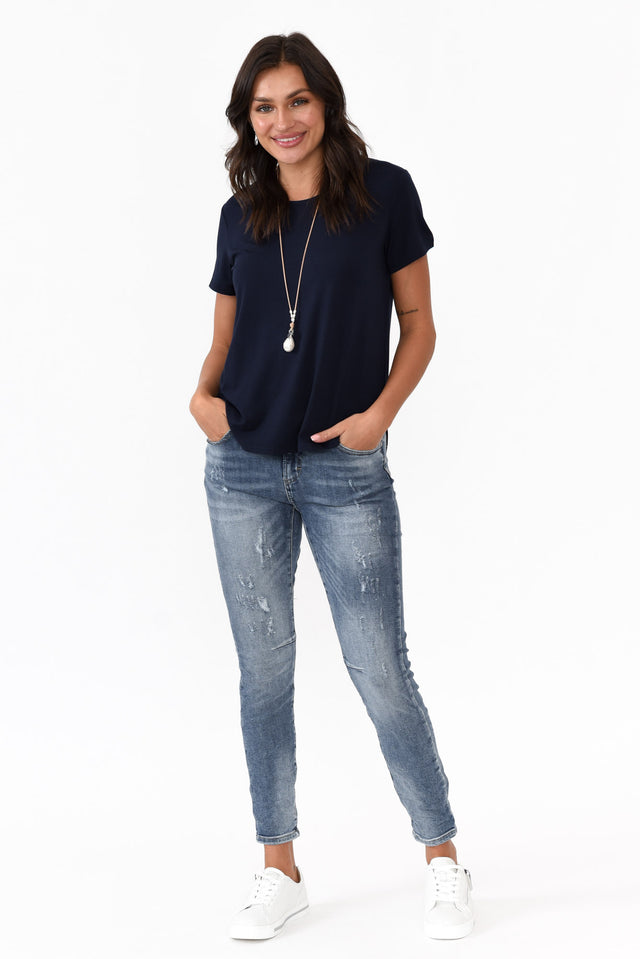 Janis Navy Bamboo Tee
