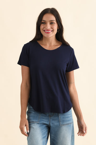 Janis Navy Bamboo Tee