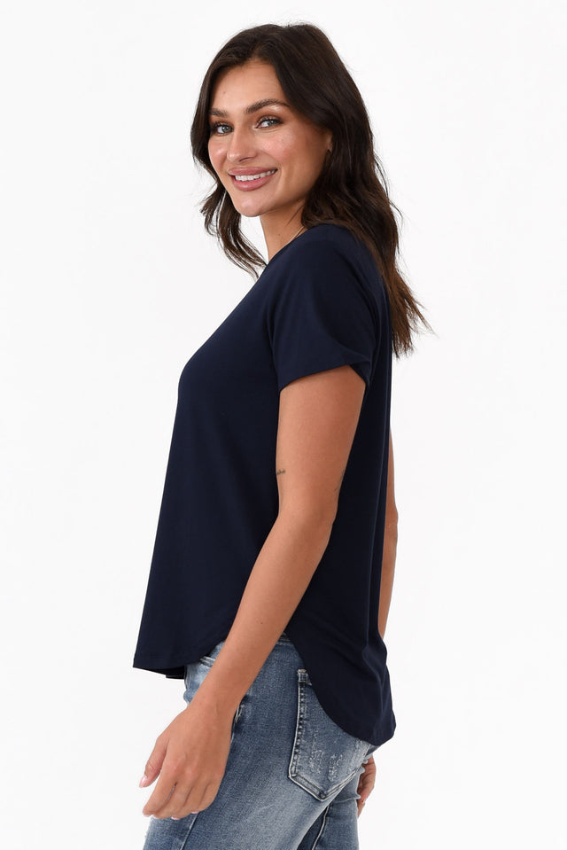Janis Navy Bamboo Tee