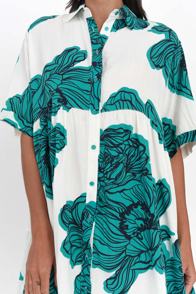 Jareth Green Floral Shirt Dress image 6
