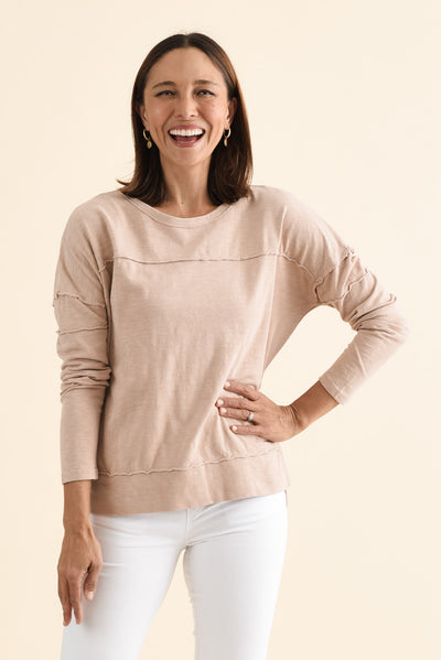 Jayne Beige Cotton Throw On Top