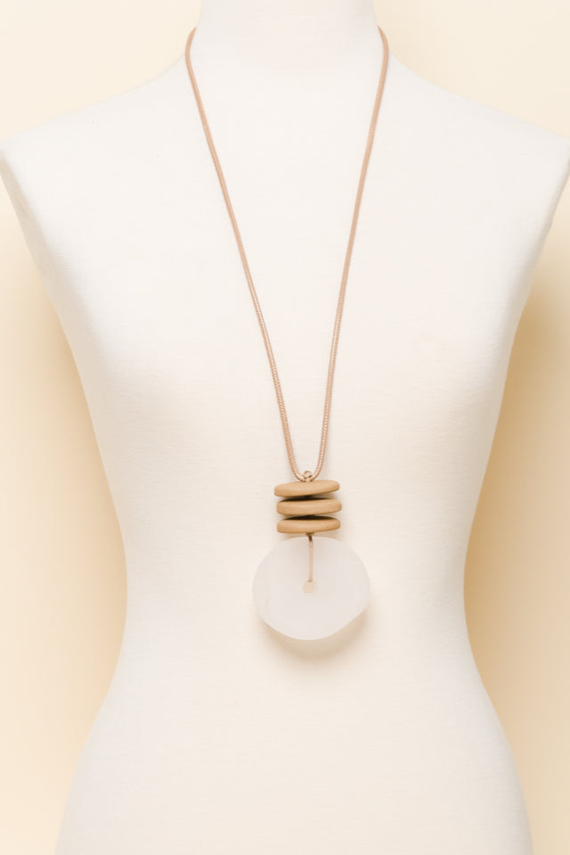 Jean White Resin Pendant Necklace image 2