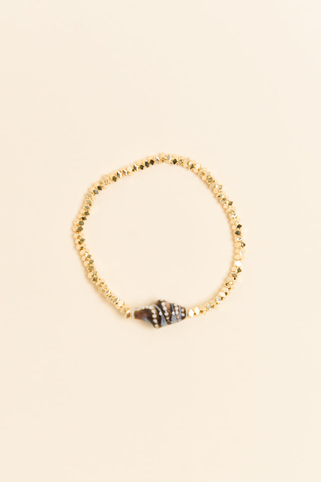 Jena Chocolate Shell Beaded Bracelet