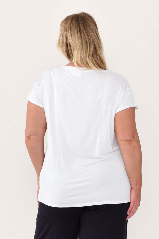 Jenkins White Modal Tee,Blonde model,alt text|model:Caitlin image 9