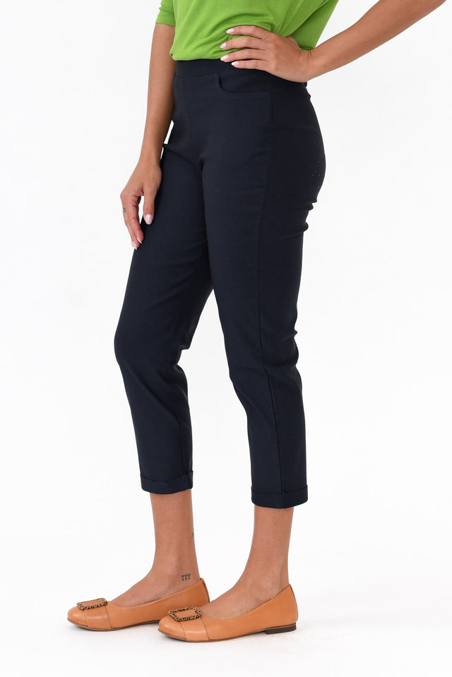 Jensen Navy Cotton Stretch Pants