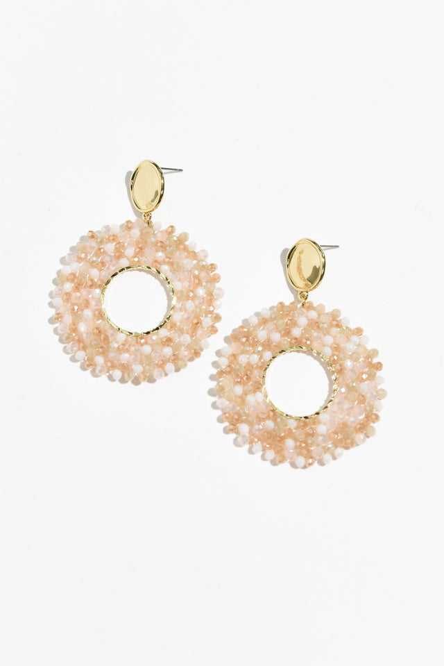 Jing Pink Bead Drop Earrings