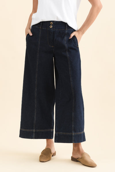 Jocelyn Dark Blue Wide Leg Jeans