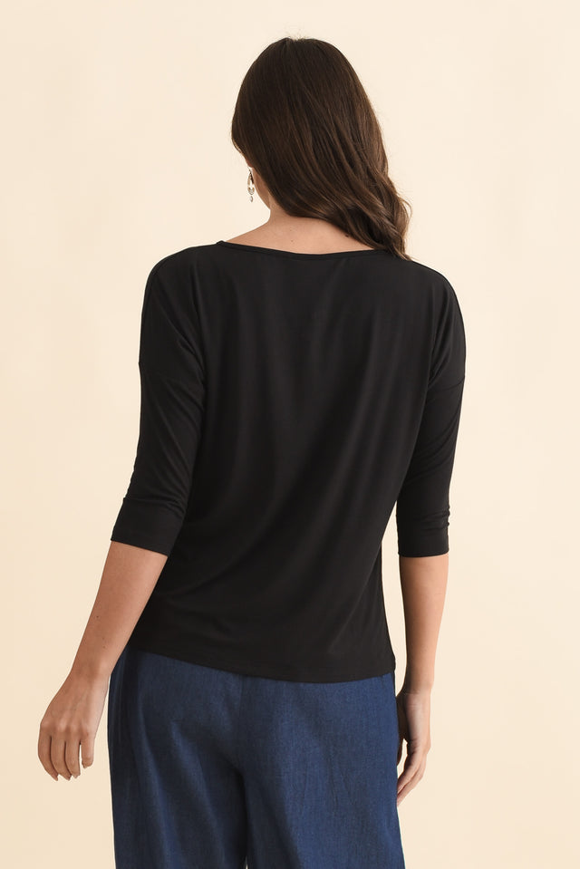 Josette Black Bamboo Top,Brunette model,alt text|model:MJ image 5
