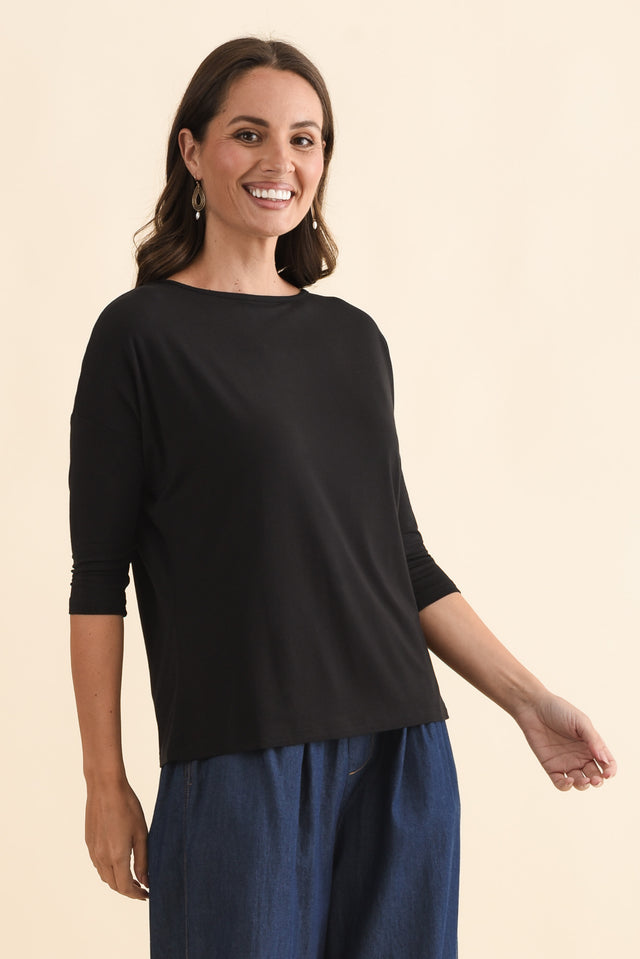 Josette Black Bamboo Top,Brunette model,alt text|model:MJ image 6
