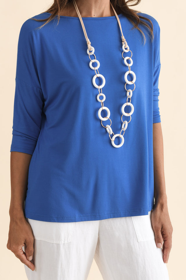 Josette Blue Bamboo Top,Brunette model,alt text|model:Cara image 7