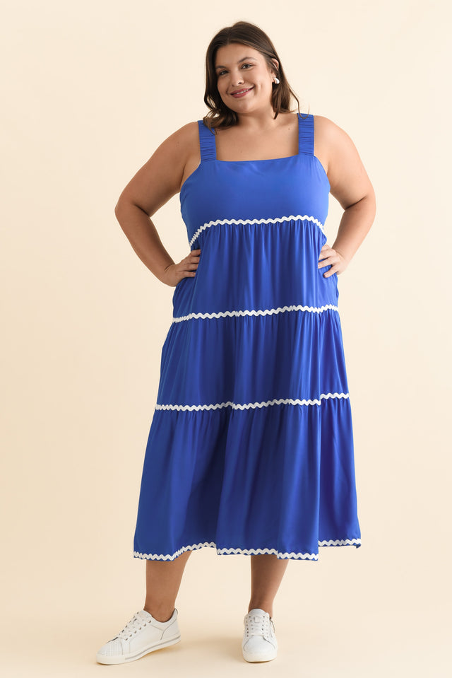 Josie Cobalt Contrast Tier Dress image 9