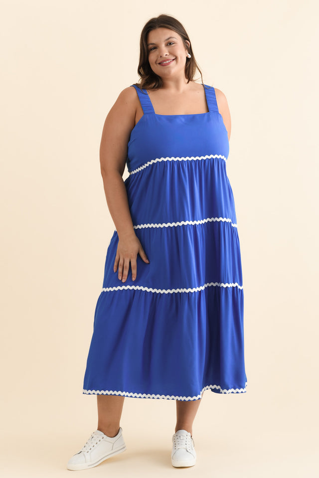 Josie Cobalt Contrast Tier Dress image 10