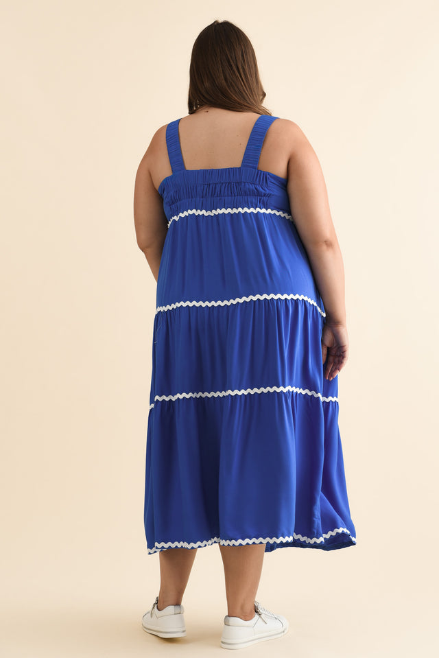 Josie Cobalt Contrast Tier Dress image 12