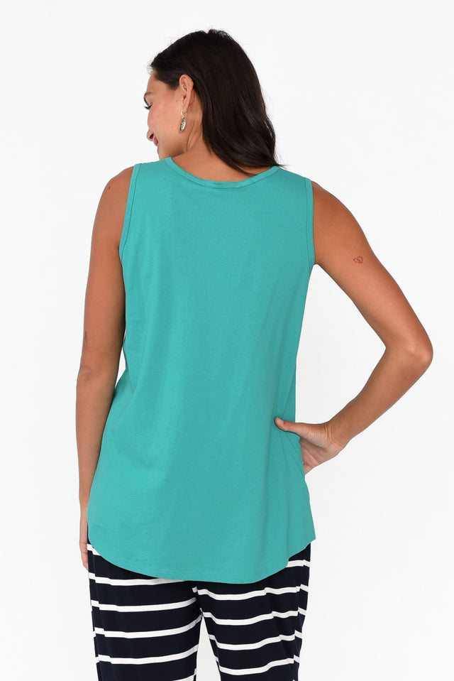 Josie Jade Green Cotton Tank