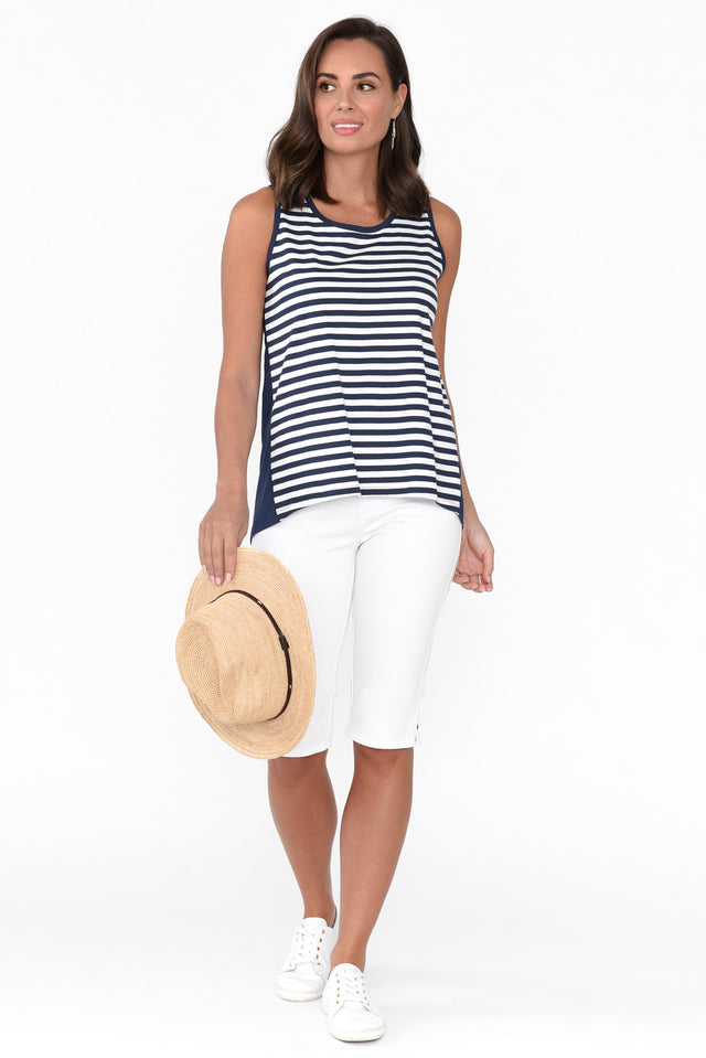Josie Navy Stripe Cotton Tank