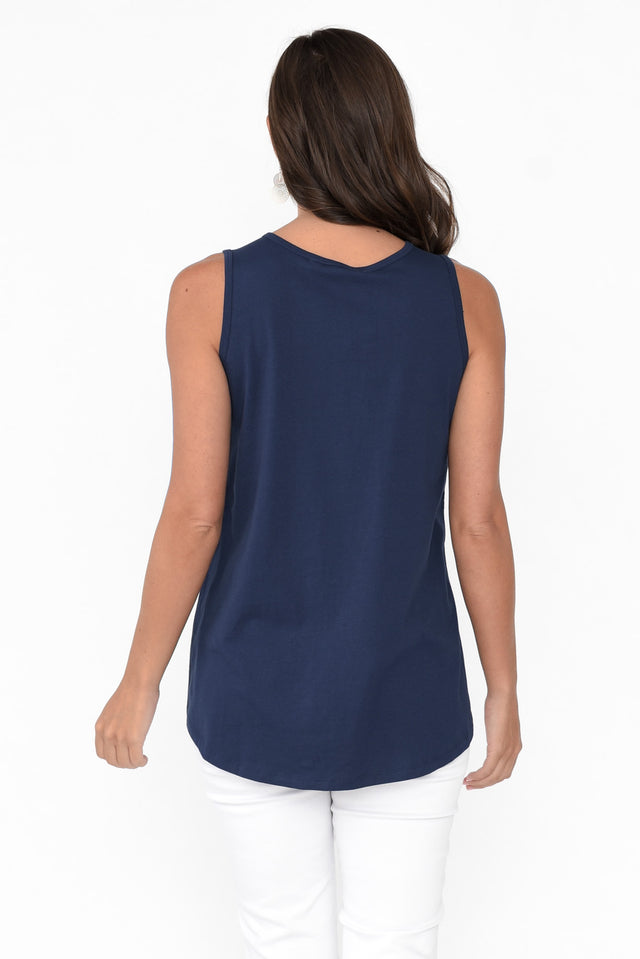 Josie Navy Stripe Cotton Tank