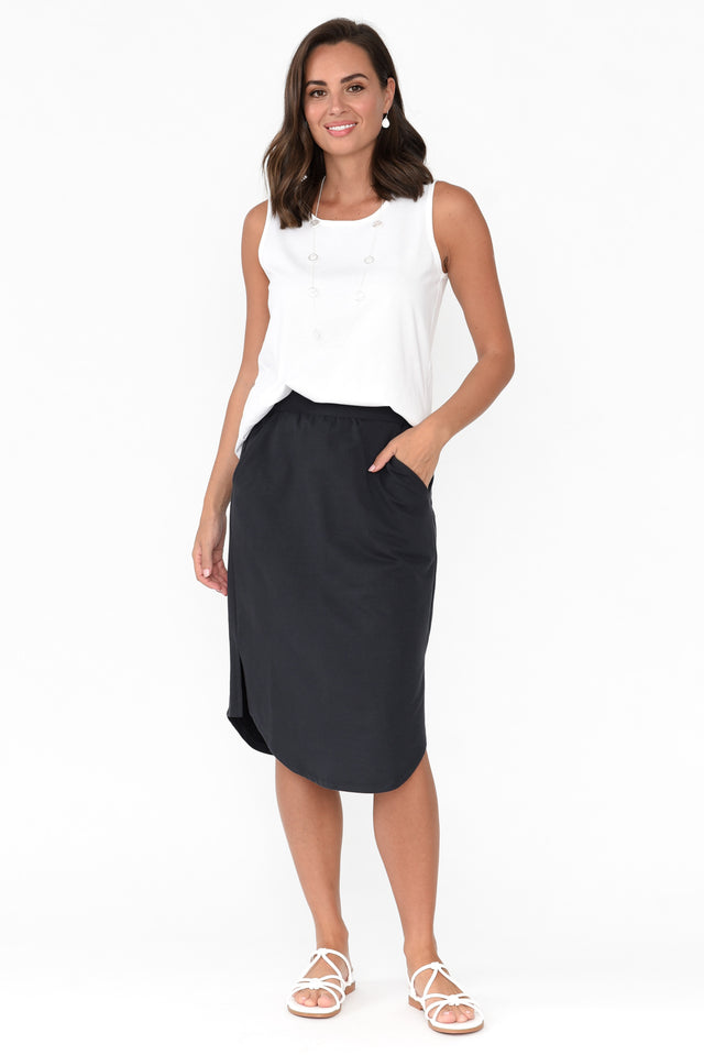 Evie Charcoal Cotton Blend Skirt image 6