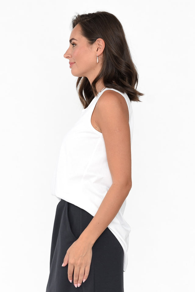 Josie White Cotton Tank