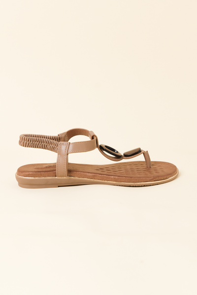 Josie Beige Beaded Sandal