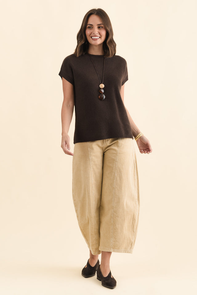 Joyce Chocolate Wool Cashmere Tee