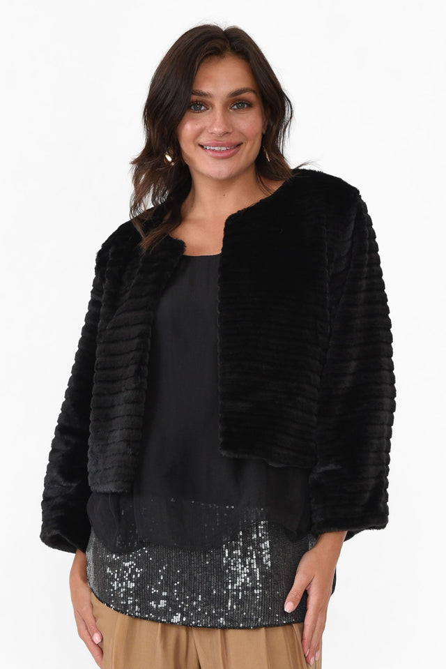 Jude Black Faux Fur Jacket