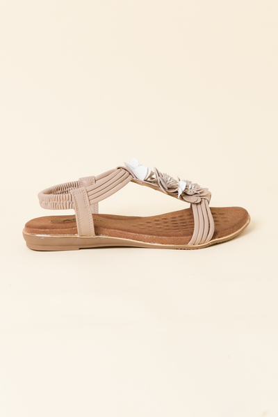 Julie Nude Flower Sandal