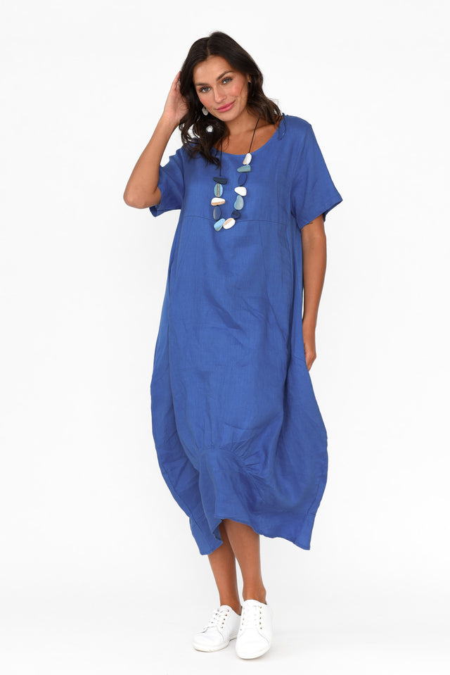 Kandace Cobalt Linen Pocket Dress